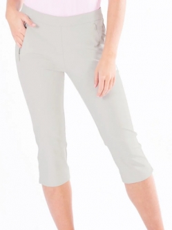 SPECIAL Nivo Ladies Ninette Pull On Capri Golf Pants - Cement