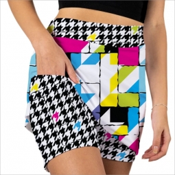 Skort Obsession Ladies & Plus Size Matrix Pull On Print Golf Skorts - White Multi