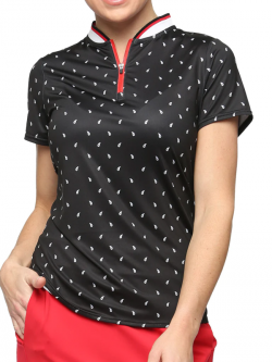 Belyn Key Ladies Sabrina Cap Sleeve Golf Shirts - FRENCH CONNECTION (Bandana Print)