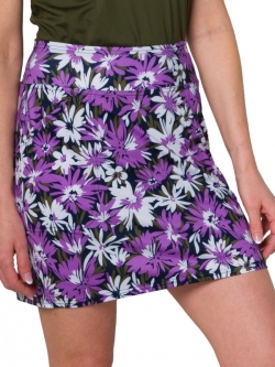 SPECIAL JoFit Ladies & Plus Size 17" Mina Pull On Golf Skorts - Purple Rain (Brushstroke Floral)