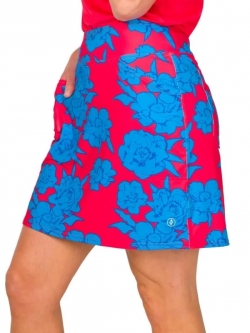 JoFit Ladies & Plus Size 17" Mina Pull On Golf Skorts - Rum Punch (Graphic Floral Print)