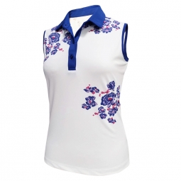 Monterey Club Ladies Royal Garden Print Sleeveless Golf Shirts - Assorted Colors