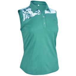 Monterey Club Ladies & Plus Size Dry Swing Mellow Contrast Sleeveless Golf Shirts - Assorted Colors