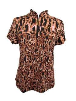 SPECIAL Jamie Sadock Ladies Cooltrex Short Sleeve Sunsense Golf Shirts – Brown Sugar