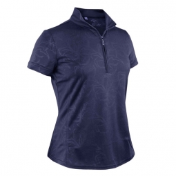 Monterey Club Ladies & Plus Size Art Blossom Emboss Short Sleeve Golf Shirts - Assorted Colors