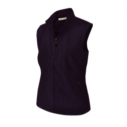 Monterey Club Ladies & Plus Size Pinstripe Golf Vests - Black/Eggplant & Black/Champagne