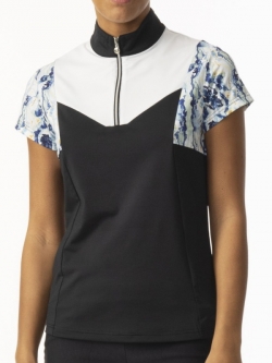 Daily Sports Ladies & Plus Size Margret Short Sleeve Golf Shirts - REFLECTIVE MARBLE (Blue)