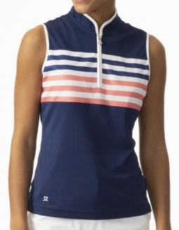 Daily Sports Ladies & Plus Size Anja Sleeveless Golf Shirts - VIVID FLAIR (Spectrum Navy)