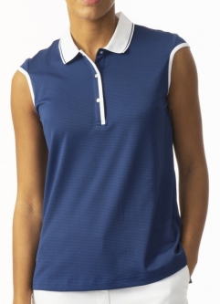 Daily Sports Ladies & Plus Size Helena Sleeveless Golf Shirts - Spectrum Navy & White