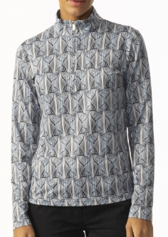 Daily Sports Ladies & Plus Size Ilma Long Sleeve Print Golf Shirts - DYNAMIC VISION (Dynamic Black)