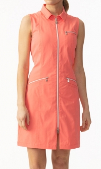 Daily Sports Ladies & Plus Size Lyric 36¼" Sleeveless Golf Dress - VIVID FLAIR (Coral)