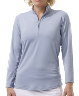 SanSoleil Ladies SunGlow Long Sleeve Zip Mock Golf Shirts - Assorted Colors