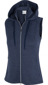 Greg Norman Ladies & Plus Size Willow Sleeveless Hooded Golf Vests - LUXE LEISURE (Navy Heather)