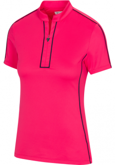 Greg Norman Ladies & Plus Size Alana Short Sleeve Golf Shirts - PALMETTO (Strawberry)