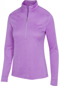 Greg Norman Ladies & Plus Size Solar XP Mercado L/S ½-Zip Golf Shirts - CATALONIA (Iris)