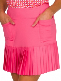 SPECIAL Jofit Ladies & Plus Size 16.5" Knife Pleat Golf Skorts - Watermelon Wine (Salmon Pink)
