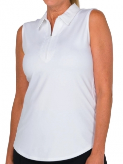 JoFit Ladies & Plus Size Sleeveless Golf Polo Shirts - Essentials (White)