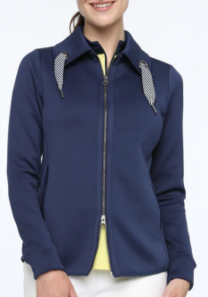 Belyn Key Ladies Grommet Full Zip Golf Jackets - ESSENTIALS (Ink)