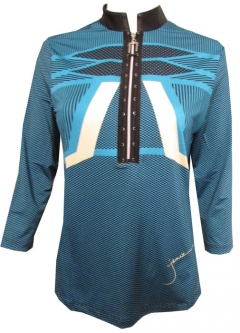 Jamie Sadock Ladies & Plus Size Three-Quarter Sleeve Cooltrex Golf Shirts - Electron