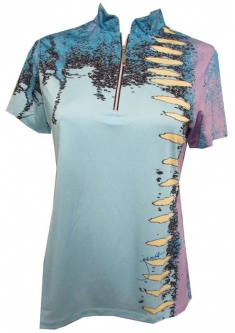 Jamie Sadock Ladies Short Sleeve Cooltrex Golf Shirts - Electron (Oasis/Palomino)