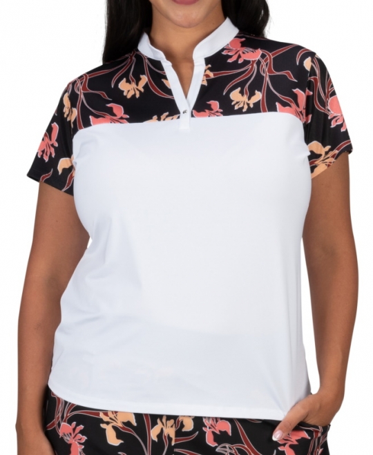 Lori's Golf Shoppe: SALE Nancy Lopez Ladies & Plus Size Minx Short Sleeve  Print Golf Shirts - ART DECO (White Multi)