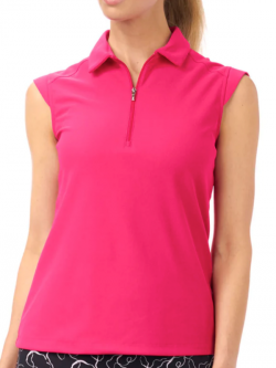 SALE Nivo Ladies Nikki Sleeveless Golf Polo Shirts - Berry Punch