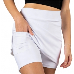 Skort Obsession Ladies & Plus Size Solid Pull On Print Golf Skorts - White