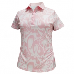 Monterey Club Ladies & Plus Size Abstract Print Short Sleeve Golf Shirts - Assorted Colors