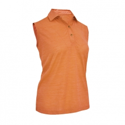 Monterey Club Ladies & Plus Size Melang Jersey Classic Sleeveless Golf Shirts - Assorted Colors