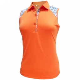 Monterey Club Womens Performance Solid Zip Polo Shirt #2146 Sale 