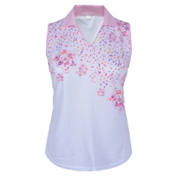 Monterey Club Ladies & Plus Size Kaleoscope Printed Sleeveless Golf Shirts - Assorted Colors