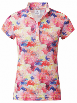 Daily Sports Ladies & Plus Size SIENA Cap Sleeve Print Golf Shirts - Creative Bloom