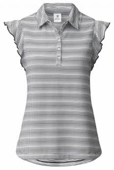 Daily Sports Ladies & Plus Size VIENNE Sleeveless Print Golf Polo Shirts - Black