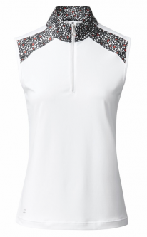 Daily Sports Ladies & Plus Size IMOLA Sleeveless Half Neck Golf Shirts - White