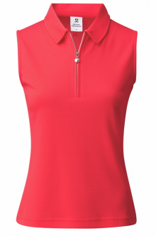 Daily Sports Ladies & Plus Size PEORIA Sleeveless Zip Golf Polo Shirts - Mandarine