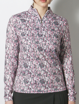 Daily Sports Ladies & Plus Size RAVENNA Long Sleeve Print Golf Shirts - Pink Animal