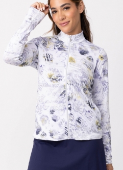Sofibella Ladies Long Sleeve Print Full Zip Golf Jackets - UV FEATHER (Luna)