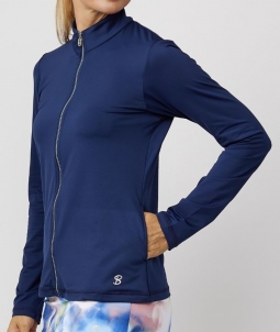 Sofibella Ladies Long Sleeve Full Zip Golf Jackets - UV FEATHER (Navy)