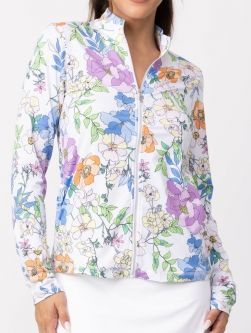 Sofibella Ladies Long Sleeve Print Full Zip Golf Jackets - UV FEATHER (Splendid)