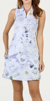 SPECIAL Sofibella Ladies Sleeveless Print Golf Dress - UV FEATHER (Luna)