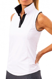 SPECIAL Scratch Seventy (70) Ladies Corey Sleeveless Golf Shirts - LA BELLE VIE (White/Black)