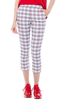 Swing Control Ladies 24" Pull On Print Golf Cropped Pants - Picnic