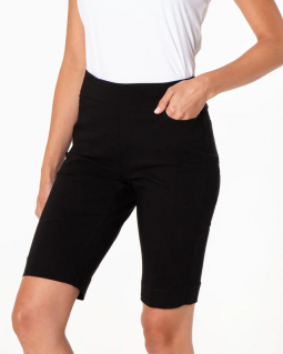 SlimSation Ladies 20" Pull On Golf Shorts - Black