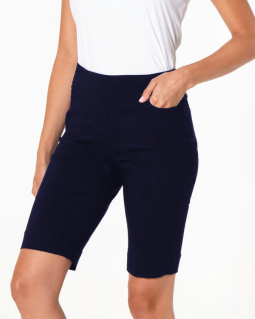 SlimSation Ladies 20" Pull On Golf Shorts - Midnight Navy