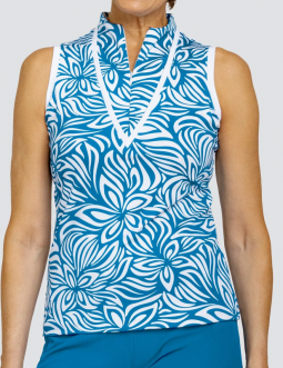 Tail Ladies & Plus Size Shasta Sleeveless Print Golf Shirts - TUSCAN PALMS (Grecian Blooms)