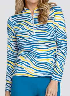 Tail Ladies Kit Long Sleeve Print Golf Shirts - TUSCAN PALMS (Zebra Trails)