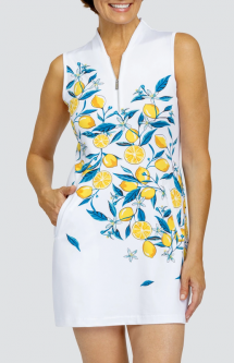 Tail Ladies Larimar 35" Sleeveless Print Golf Dress - TUSCAN PALMS (Lemon Drop)