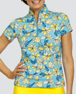 Tail Ladies Nivah Short Sleeve Print Golf Shirts - TUSCAN PALMS (Dancing Tulips)