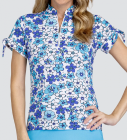 SPECIAL Tail Ladies Mariel Short Sleeve Print Golf Shirts - ELECTRIC PARADISE (Daffodil Ditsy)