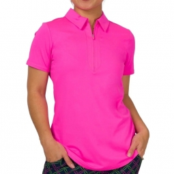 SPECIAL JoFit Ladies S/S Performance Golf Polo Shirts - Strawberry Mojito (Fluorescent Pink)